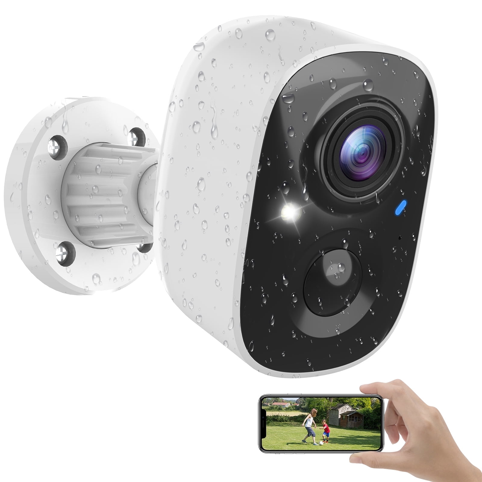 2K Wireless Security Cameras Outdoor,WIFI Camera for Home Security Battery Powered AI Motion Detection, Color Night Vision,IP66 2-Way Talk, Siren,Indoor SD/Cloud Storage