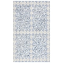 SAFAVIEH Natura Raleigh Geometric Area Rug, Blue/Ivory, 4' x 6'