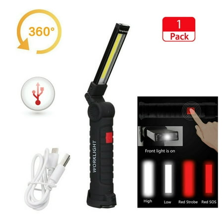 

LED Work Light Flash Light Rechargeable High Lumens Flashlight Magnetic 360 Swivel Small Flashlight for Car Repair Home