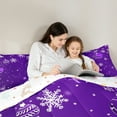thumbnail image 5 of Homewish Xmas Snowflake 3-Piece Full Size Comforter Sets For Teens Boys Girls,Purple White Bedding Comforter Set,Merry Christmas Lightweight Bedding Sets,Ultra Soft Home Decor,Reversible, 5 of 8