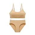 thumbnail image 3 of Bra and Panty Sets for Women Crop Top and Ribbed Panties Set Fitness Sports Push up Ladies Underwear, 3 of 4
