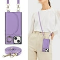 thumbnail image 3 of Nalacover Wallet Case for iPhone 14 Pro Max, Detachable Shoulder Strap Crossbody Lanyard Luxury PU Leather Magnetic Cover with Rotated Ring Kickstand Card Slots Holder Slim Fit Shockproof Case,Purple, 3 of 9