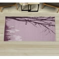 thumbnail image 1 of Forest Decorative Rug, Nature Theme the Panorama of a Forest Pattern Birds on Tree Branches Print, Quality Carpet for Bedroom Dorm and Living Room, 6 Sizes, Eggplant Blush, by Ambesonne, 1 of 1