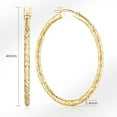 thumbnail image 5 of 14K Gold Hoop Earrings for Women Textured 40mm Large Gold Hoops with Engraved Braided Pattern, Lightweight Everyday Statement Gold Plated Jewelry, 5 of 6