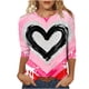 thumbnail image 2 of Xuyuer Valentine's Day 3/4 Sleeve Tee - Ladies' 3/4 Sleeve Printed T-Shirt for Romantic Date Nights, Love-Themed Photo Shoots, Unique Heart Pattern Statement Wear & Couples' Matching Style, 2 of 6