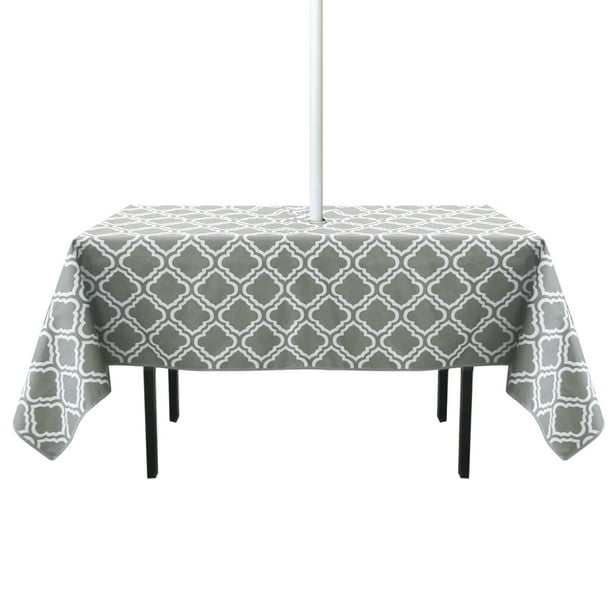 5 X 7 Ft Spillproof Tablecloth With Zip Umbrella Hole Waterproof Outdoor Patio Table Cloths Covers For Backyard Party Picnic Com 5 X 7 Ft Spillproof Tablecloth With Zip, Garden Table Tablecloth
