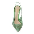 thumbnail image 3 of XYD Women Transparent Slingback Pumps with Crystal Studs Pointed Toe Stiletto High Heels Evening Prom Sandal Shoes Size 7 Green, 3 of 4