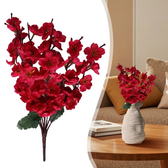 CHENjy Artificial Flowers Cherry Blossom Branch Faux Flowers Realistic Petal for Wedding Arch Home Decor 15.74 in