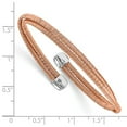thumbnail image 2 of White Sterling Silver Rose-tone Flexible Cuff Bangle, 2 of 2