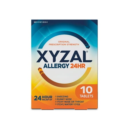 Xyzal 24HR Allergy Relief Medicine, Prescription Strength, 10 Ct.
