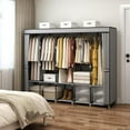 83 Inch Wide Portable Closet Wardrobe, Clothes Storage Rack Organizer
