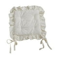 thumbnail image 3 of Floral Chair Pad Ruffled Seat Cushion Breathable Cotton Fabric for Farmhouse Kitchen Chairs, 3 of 9