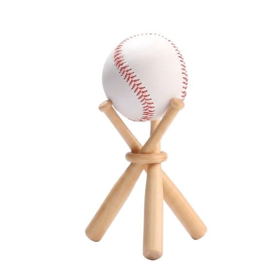 Wooden Baseball Holder Stand Display Rack, Baseball Bat & Softball Display Stand for Table Decoration, Sports Fan Desk Decor Gift