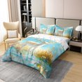 thumbnail image 3 of Erosebridal Housse de Couette en Coton 100 % Motif Renne de Rêve Format Grand Lit, Ensembles de Literie Fleurs de Lac Format Grand Lit, Décor Conte de Fées, Réversible 3 Pcs (Sans Couette), 3 of 8
