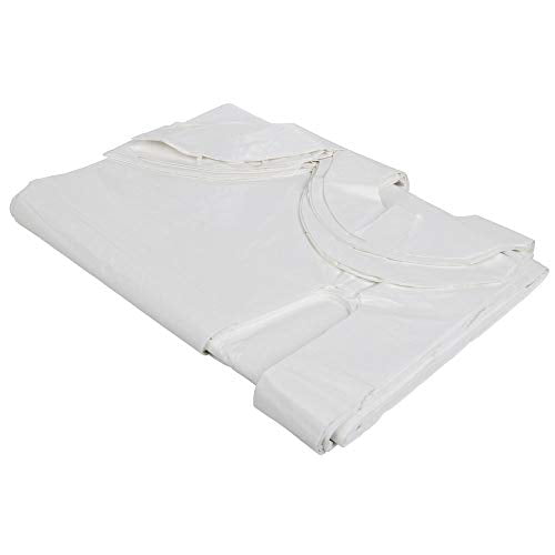 Disposable Plastic Aprons, 27.5 X 46 inches, Waterproof Bibs for Adults Cooking, Arts and Crafts, Housework, Painting & Salon (White - 100 Pack)