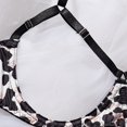 thumbnail image 5 of Bystar Sexy Underwire leopard print Push Up Bra Half cup holder chain crotch opening Lingerie Set for Women 2 Piece, 5 of 5