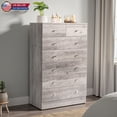 thumbnail image 2 of Hassch Vertical Drawer Dresser with 7 Drawers, Modern Bedroom Storage Chest in Gray, Space-Saving Tall Wood Organizer with Wide Top & Anti-Tip Safety, for Small Spaces, 2 of 10