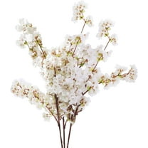 Tkrady Boutique Silk Cherry Blossom Branches, Artificial Cherry Blossom Tree Stems Cherry Flowers Vase Arrangements for Wedding Home Decor, Set of 3