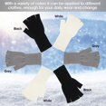 thumbnail image 2 of 6 Pairs Unisex Half Finger Gloves Warm Stretchy Knit Fingerless Gloves 8.6 Inches Soft Gloves for Women Men, 2 of 6