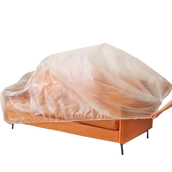 Plastic Furniture Covers for Moving & Storage,TGY 2 Pack Plastic Cover for Couch, Covers for Sofa,Heavy Duty Plastic Couch Cover