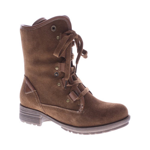 Spring Step Women's Bridge Mid Calf Boots Brown Suede Faux Fur Textile