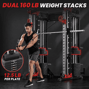 RitKeep PMAX 5600 Pro Home Gym Smith Machine, 6-in-1 Squat Rack Dual Cable Crossover