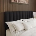 thumbnail image 2 of Home Design Dennis Queen Upholstered Headboard with Vertical Channel Design, Adjustable Height, Black, 2 of 8