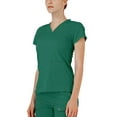 thumbnail image 3 of Adar Scrub Set for Women - Curved V-Neck Scrub Top & Tapered Drawstring Scrub Pants - 4402 - HGR - 2X Hunter Green, 3 of 7