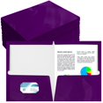 thumbnail image 1 of Carpeta Yeaqee, papel laminado brillante, 2 compartimentos, 100 unidades, color morado, 1 of 5