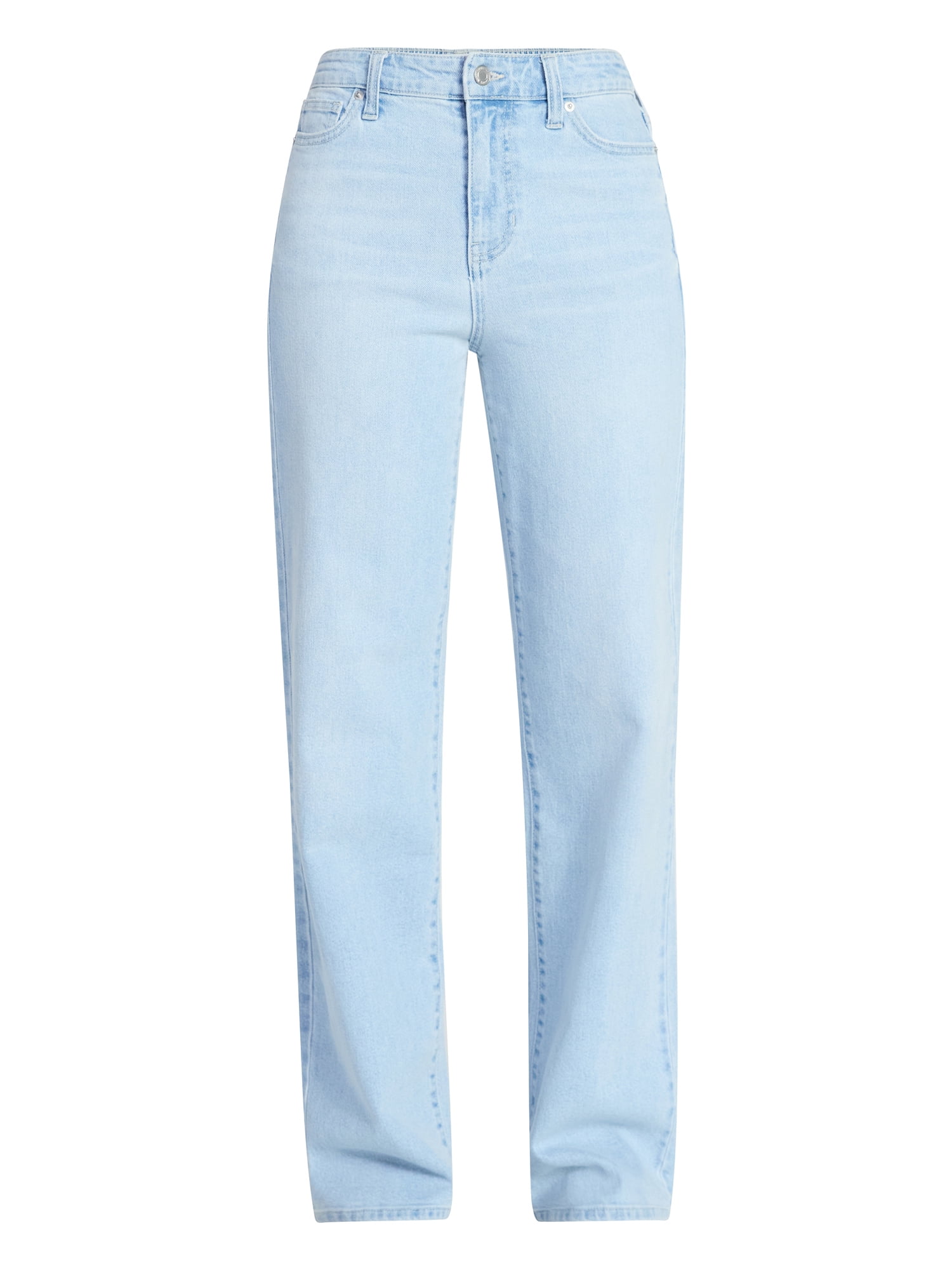 No Boundaries High Rise Baggy Wide Leg Jeans, 32" Inseam, Women's and Women's Plus Sizes XXS-4X