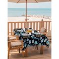 thumbnail image 2 of Outdoor Tablecloth with Umbrella Hole for Patio/Picnic/Party/Camping, Black Coastal Waterproof Table Cloth Rectangle Table Cover Washable, Nautical Whale Shell Starfish Ocean (60"x 102"), 2 of 8