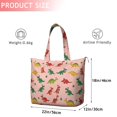 thumbnail image 4 of Pink Christmas Dinosaurs Pattern Travel Tote Bags for Women Carry On,Large Weekender Bags for Women Travel,Multi Functional Duffle Bag for Work,Shopping,Sports, 4 of 5