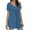 Blue, variant on Tshirt Women Ladies Crewneck Ruffled Short Sleeve Top Elegant Summer Blouse Womens Shirt Green L