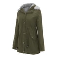 thumbnail image 1 of Women Solid Color Coat Button Down Overcoat Fluffy Jacket Windproof Outer Coat Long Sleeve Cardigan Warm Winter Overcoat, 1 of 6