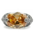 thumbnail image 3 of Womens Silver Rings High polished (no plating) Stainless Steel Ring with AAA Grade CZ in Champagne TK092, 3 of 5