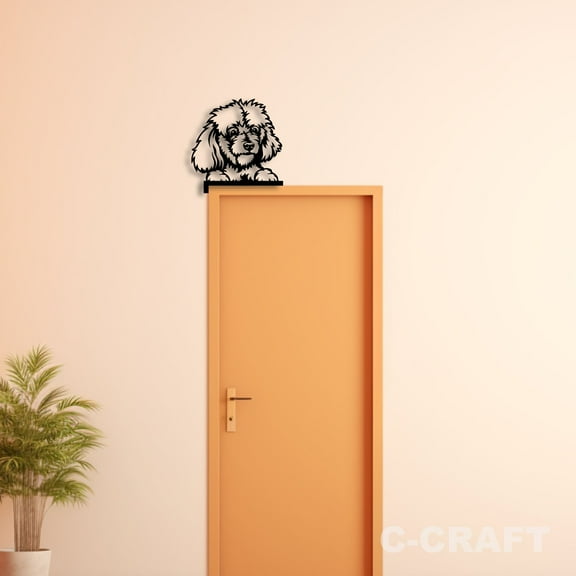 C-CRAFT Poodle Dog Metal Decorative Door Corner 8 inch For Home & Office Decor