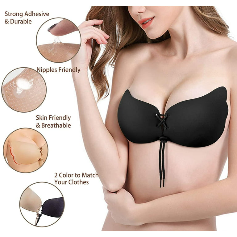 Gotoly Invisible Adhesive Strapless Bra for Women Reusable Backless Push Up Sticky  Bra for Everyday Wearing, Party, Wedding : : Fashion