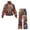 Classic Floral Pattern, variant on CHAQLIN Wide Leg Women Two Piece Tracksuit, Four-Leaf Clover Theme Double Sided Cloth High Collar Women's Loungewear Tracksuit for Short Travel Indoor Outdoor