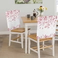 thumbnail image 5 of Pink Red Gradient Leaf Dining Chair Back Cover Only, Rustic Eucalyptus Leaves Farm Plants Set of 6 Chair Back Covers, Removable Washable for Dining Room, Banquet & Holiday Decoration, 5 of 9