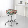 thumbnail image 6 of Bar Stool Covers Round, Green White Leaves Rose Flowers Bar Stool Cushion Covers Seat Cushion With Elastic Bands, Chairs Covers For Kitchen Dining Room 12-14 Inch, 6 of 7