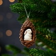 thumbnail image 2 of Souew 2D Acrylic Rabbit Pendant, 2D Acrylic Pinecone Animal Ornaments Set Christmas Tree Hanging Decor with Hamster Dog Cat Squirrel Festive Holiday For Animal Lovers, 2 of 7