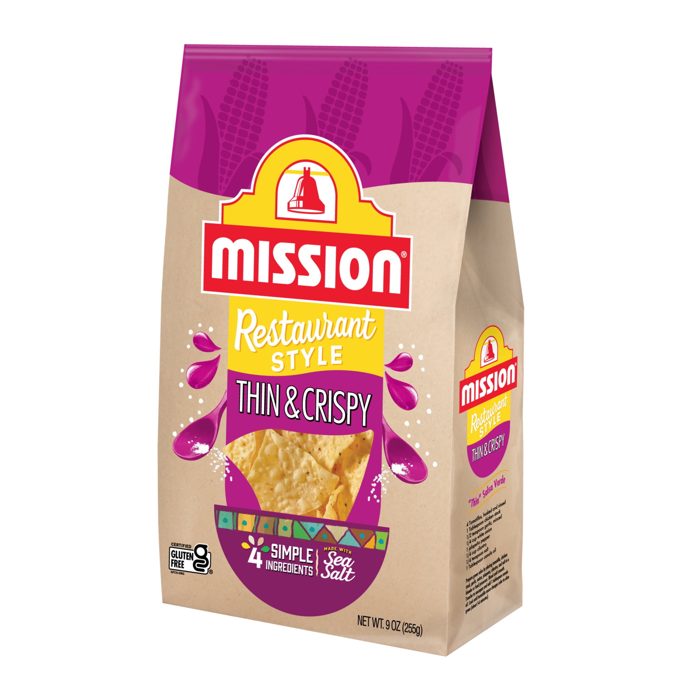 Mission Thin & Crispy Yellow Corn Tortilla Chips, 9 Ounce Bag