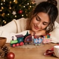 thumbnail image 7 of JHyouerji Christmas Train Figurine Festive Wooden Mini Holiday Tabletop Decor For Shelf Mantel Living Room Home Xmas Display Seasonal Accent, 7 of 7