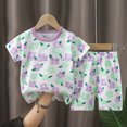 thumbnail image 2 of TOWED22 Toddler Baby Boy Golf Outfits 2Pcs Summer Clothes Sets Embroidery Golf Car Short Sleeve Shirt and Striped Shorts Set Light Purple,3-4 Y, 2 of 4