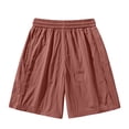 thumbnail image 5 of Sheghy Workout Shorts Women 100%Cotton Women Summer Fashion Solid Quick Dry Sports Drawstring Dual Pocket Knee-Length Shorts Brown XXL, 5 of 6