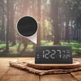 thumbnail image 2 of Reloj digital, despertador de madera, despertador digital con 2 configuraciones de alarma, despertador electrónico alimentado por USB, despertador digital, 2 of 5