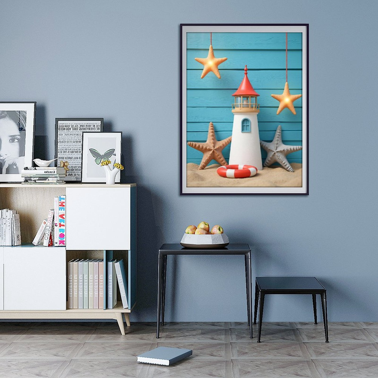 Diamond Art Kits for Adults - 5d Coastal Lighthouse Starfish Decor Diamond Painting for Adults, Diamond Art for Adults Beginners, Diamond Painting Kits for Adults for Home Wall Decor