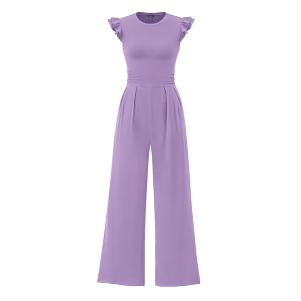 Mono Enterizo PRETTYGARDEN con Volantes y Mangas Cap XL
