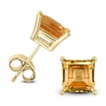 thumbnail image 3 of Paris Jewelry 18K Yellow Gold 1/2 Ct Citrine Square 18 Inch Necklace and Earrings Set Plated, 3 of 5