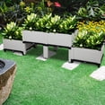 thumbnail image 6 of SYNGAR Raised Garden Bed for Herbs/Patio Plastic Flower Planter Box/Outdoor Vegetables Planting Box/Growing Box Container with Legs and Drain Hole/for Garden, Balcony, Lawn/4 Packs/White, D6828, 6 of 13